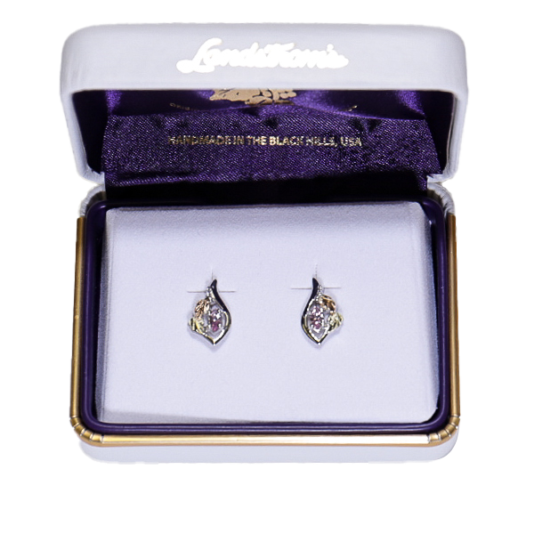 Landstrom's Black Hills Gold & Silver Birthstone Post Earrings - October
