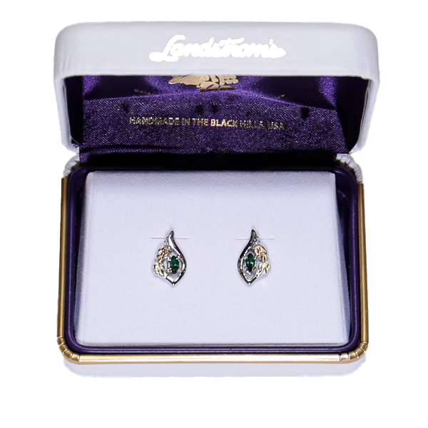 Landstrom's Black Hills Gold & Silver Birthstone Post Earrings - May