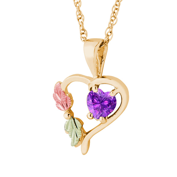 Landstrom's Black Hills Gold June Heart Birthstone Pendant - Wall Drug Store