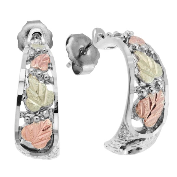 Landstrom's Black Hills Gold & Silver Half-Hoop Post Earrings - Wall Drug Store