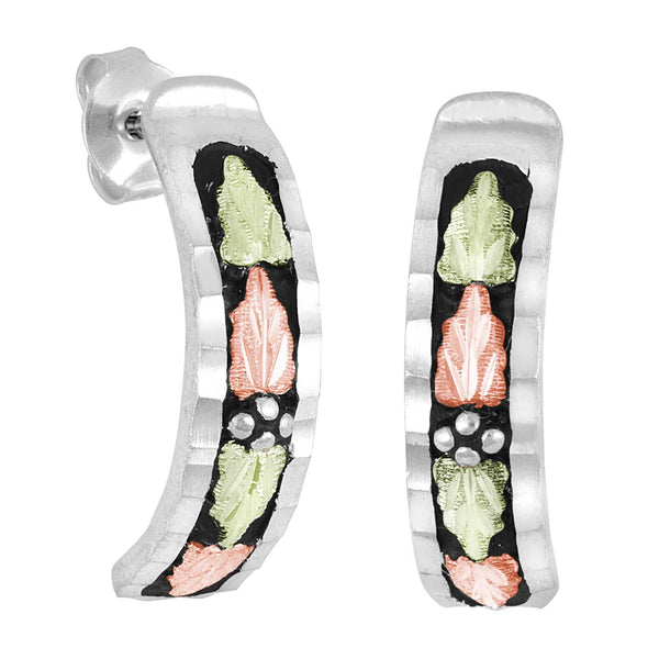 Landstrom's Black Hills Gold & Silver Antiqued Half Hoop Earrings - Wall Drug Store