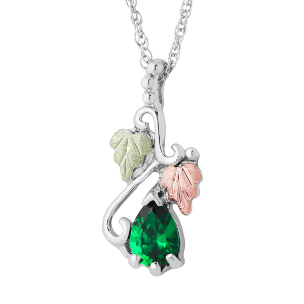 Landstrom's Black Hills Gold & Silver May Pear Shaped Birthstone Pendant - Wall Drug Store