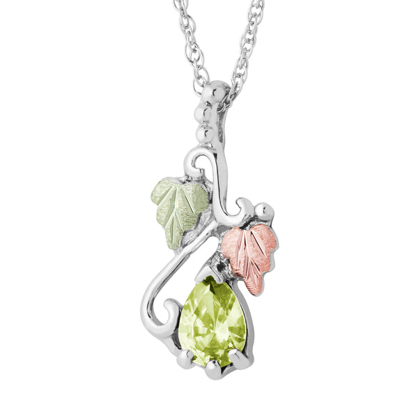 Landstrom's Black Hills Gold & Silver August Pear Shaped Birthstone Pendant - Wall Drug Store