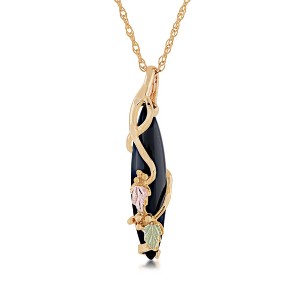 Black Hills Gold Onyx Pendant Necklace - Wall Drug Store