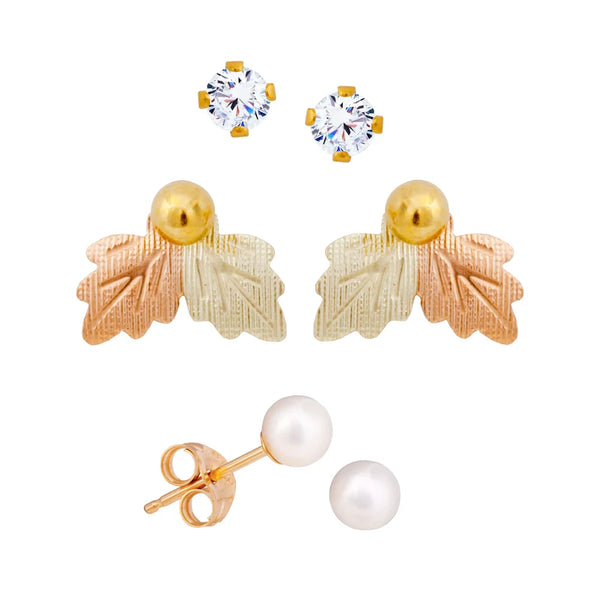 Black Hills Gold Birthstone Earring Set - April - Wall Drug Store