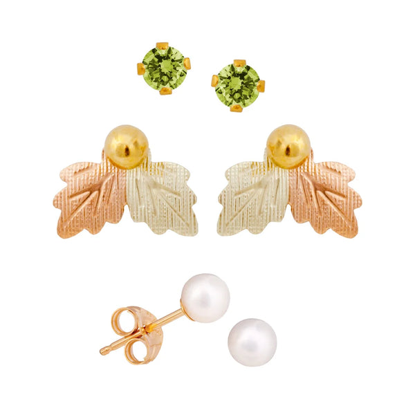 Black Hills Gold Birthstone Earring Set - August - Wall Drug Store