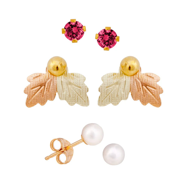 Black Hills Gold Birthstone Earring Set - July - Wall Drug Store
