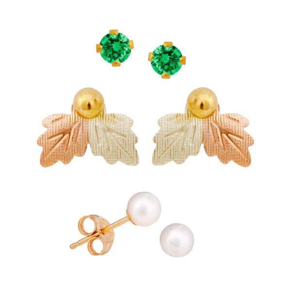 Black Hills Gold Birthstone Earring Set - May - Wall Drug Store