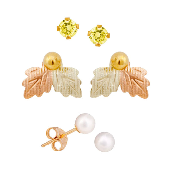 Black Hills Gold Birthstone Earring Set - November - Wall Drug Store