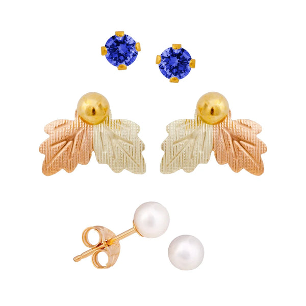 Black Hills Gold Birthstone Earring Set - September - Wall Drug Store