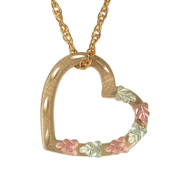 Black Hills Gold Floating Heart Pendant - Wall Drug Store