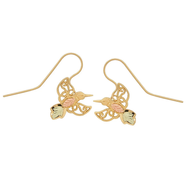 Black Hills Gold Filigree Hummingbird Earrings - Wall Drug Store