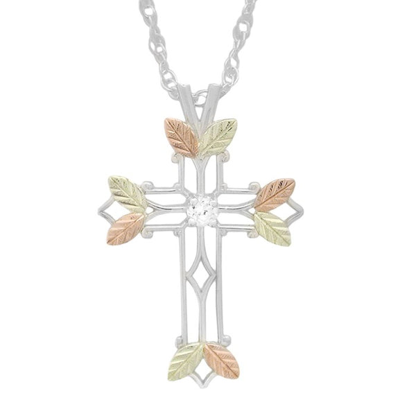 Black Hills Gold Cross Pendant with CZ Accent - Wall Drug Store