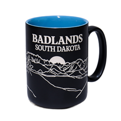 Black Etched Badlands South Dakota Mug - Wall Drug Store