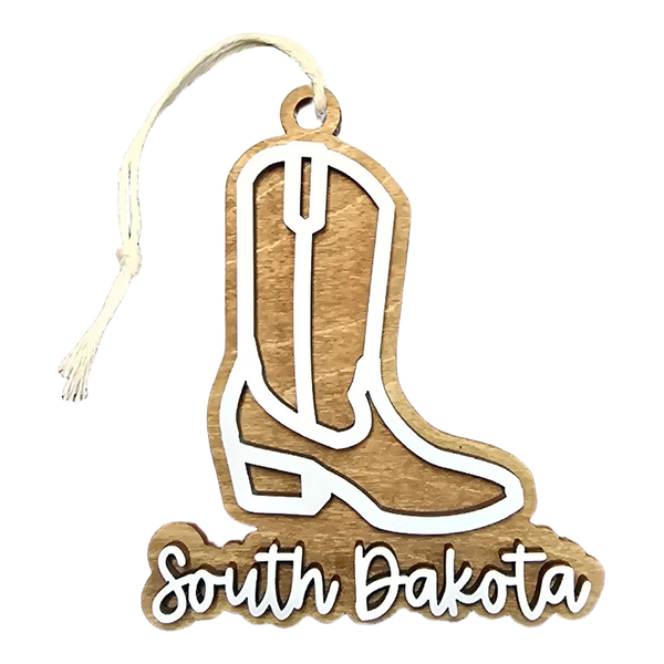 South Dakota Wooden Boot Ornament - Wall Drug Store
