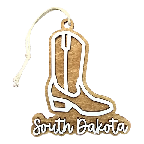 South Dakota Wooden Boot Ornament - Wall Drug Store