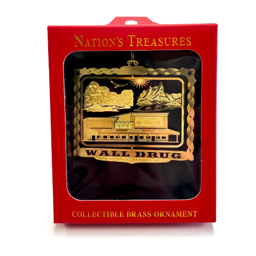 Wall Drug Store and Mount Rushmore Collectible Brass Ornaments - Wall Drug Store