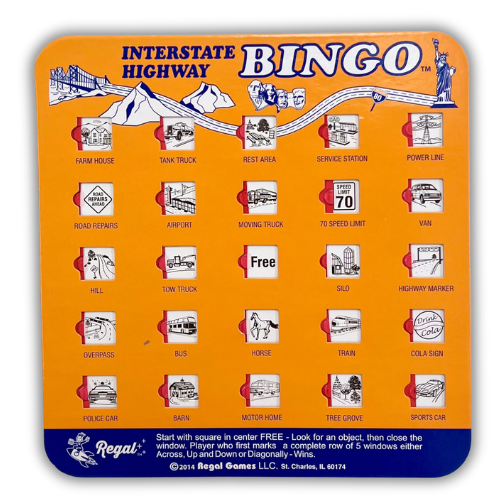 Travel Interstate Highway Bingo Card - Wall Drug Store