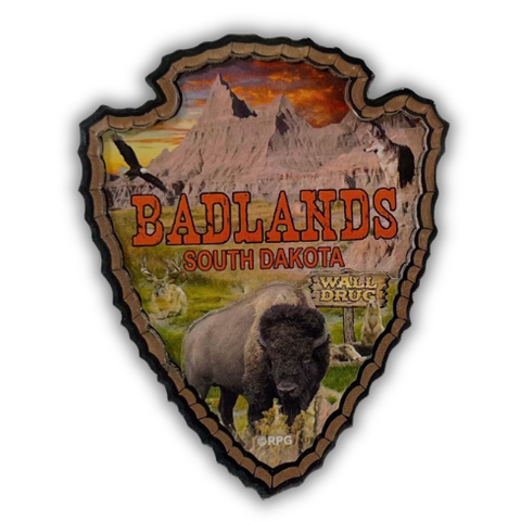 Badlands South Dakota 3D Scenic Arrowhead Magnet - Wall Drug Store