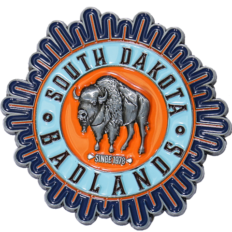 South Dakota Badlands Buffalo Embossed Token Magnet - Wall Drug Store