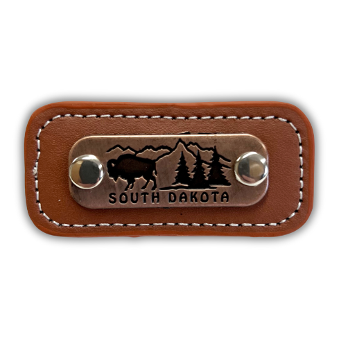 South Dakota Leather with Copper Detailing Magnet - Wall Drug Store