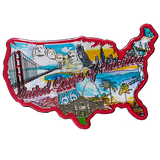 50 States Outline Foil Magnets
