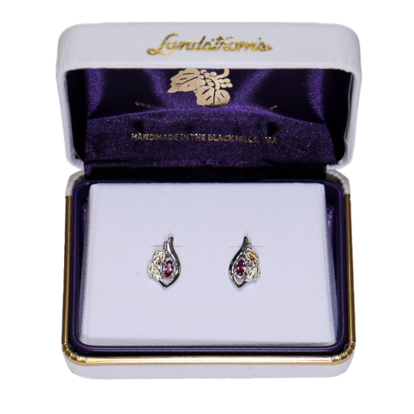 Landstrom's Black Hills Gold & Silver Birthstone Post Earrings - July
