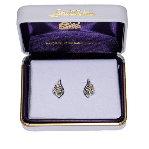 Landstrom's Black Hills Gold & Silver Birthstone Post Earrings - August