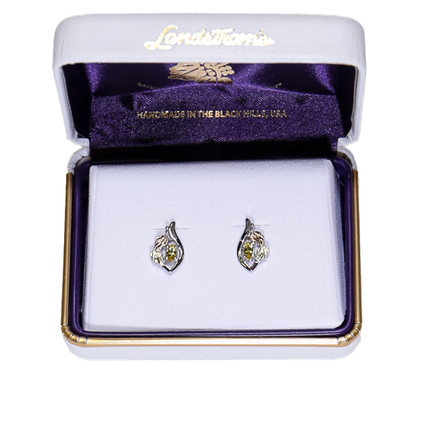 Landstrom's Black Hills Gold & Silver Birthstone Post Earrings - November