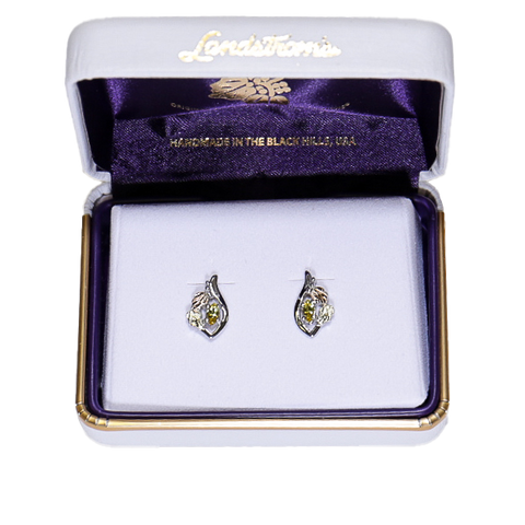 Landstrom's Black Hills Gold & Silver Birthstone Post Earrings - November