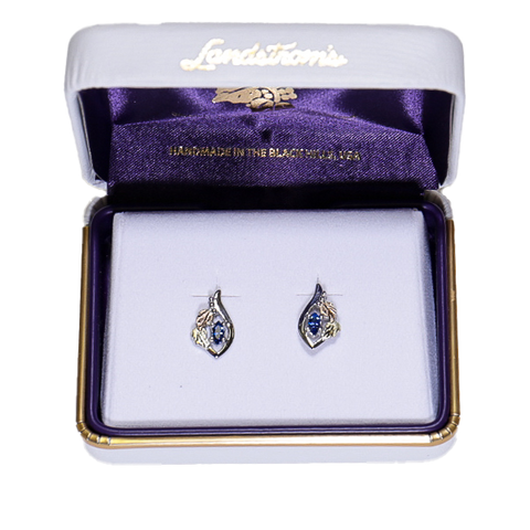 Landstrom's Black Hills Gold & Silver Birthstone Post Earrings - September