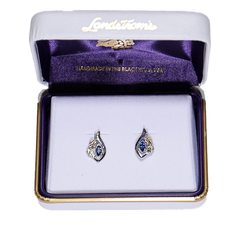 Landstrom's Black Hills Gold & Silver Birthstone Post Earrings - September - Wall Drug Store
