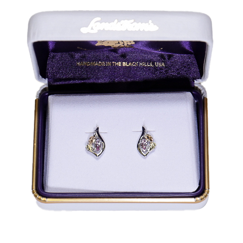 Landstrom's Black Hills Gold & Silver Birthstone Post Earrings - October