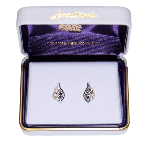 Landstrom's Black Hills Gold & Silver Birthstone Post Earrings - June