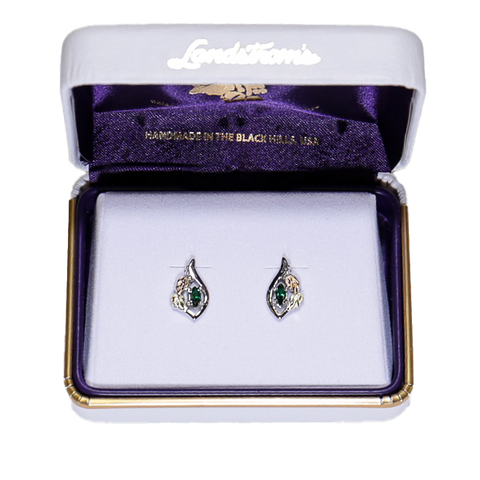 Landstrom's Black Hills Gold & Silver Birthstone Post Earrings - May
