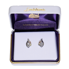 Landstrom's Black Hills Gold & Silver Birthstone Post Earrings - April - Wall Drug Store