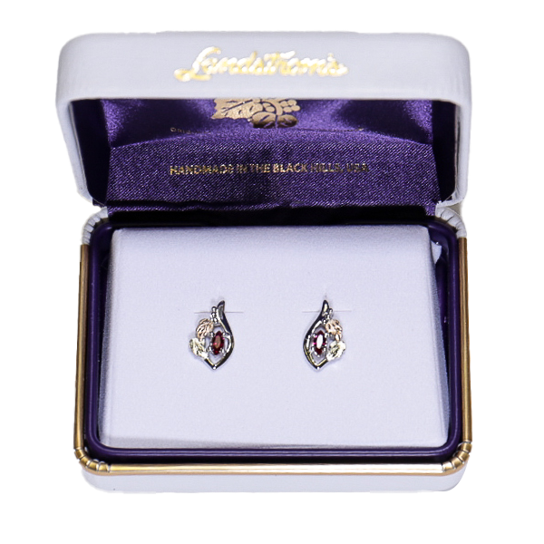 Landstrom's Black Hills Gold & Silver Birthstone Post Earrings - January