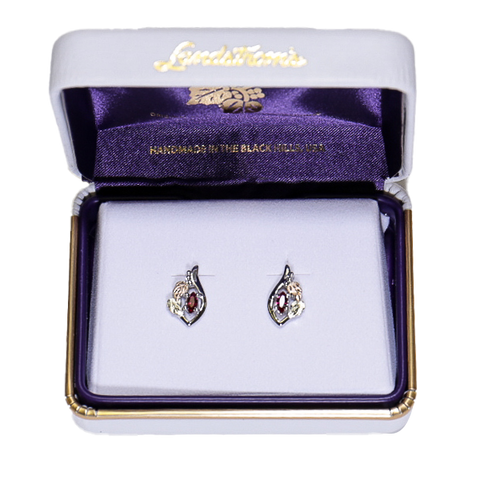Landstrom's Black Hills Gold & Silver Birthstone Post Earrings - January