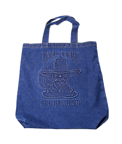 Wall Drug Cowboy Blue Denim Tote Bag