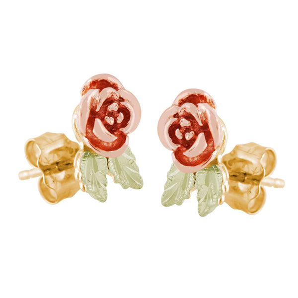 Landstrom's Black Hills Gold Rose Earrings - Wall Drug Store