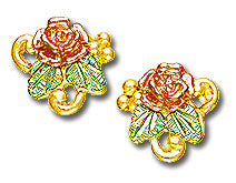 Landstrom's Black Hills Gold Rose & Vine Earrings - Wall Drug Store