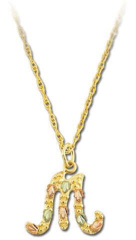 Landstrom's Black Hills Gold Initial Pendant - M - Wall Drug Store