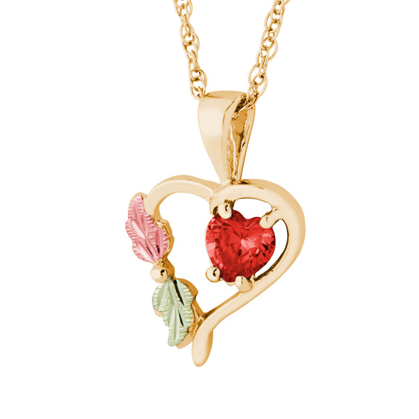 Landstrom's Black Hills Gold January Heart Birthstone Pendant - Wall Drug Store