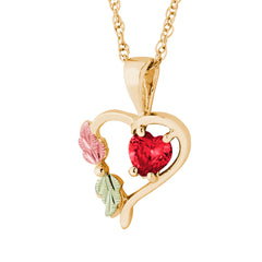 Landstrom's Black Hills Gold July Heart Birthstone Pendant - Wall Drug Store