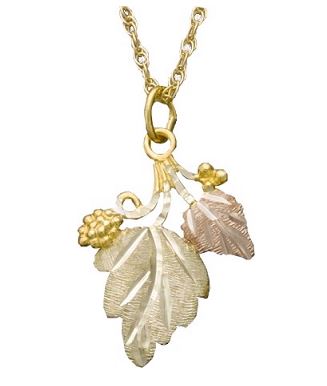 Landstrom's Black Hills Gold Grape Leaves Pendant - Wall Drug Store