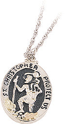 Black Hills Gold Sterling Silver St. Christopher Pendant - Wall Drug Store