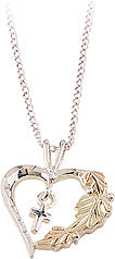 Black Hills Gold Sterling Open Heart with Cross Pendant - Wall Drug Store