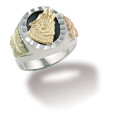 Landstrom's Black Hills Gold Sterling Silver Wolf Ring - Wall Drug Store