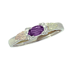 Landstrom's Black Hills Gold Sterling Silver Birthstone Ring - February - Wall Drug Store