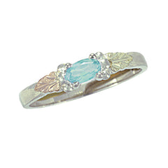 Landstrom's Black Hills Gold Sterling Silver Birthstone Ring - March - Wall Drug Store